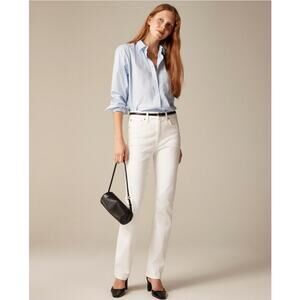 J.Crew Slim Fit Straight Leg Jean WMNS 28 White High Rise Stretch Denim Zip Fly